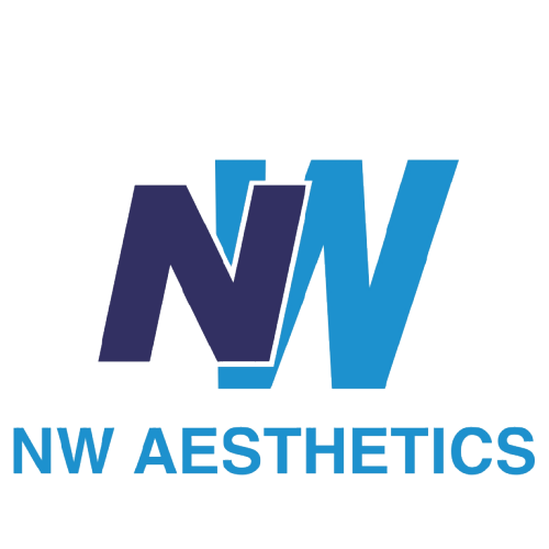 Logo with letters N and V in blue shades
